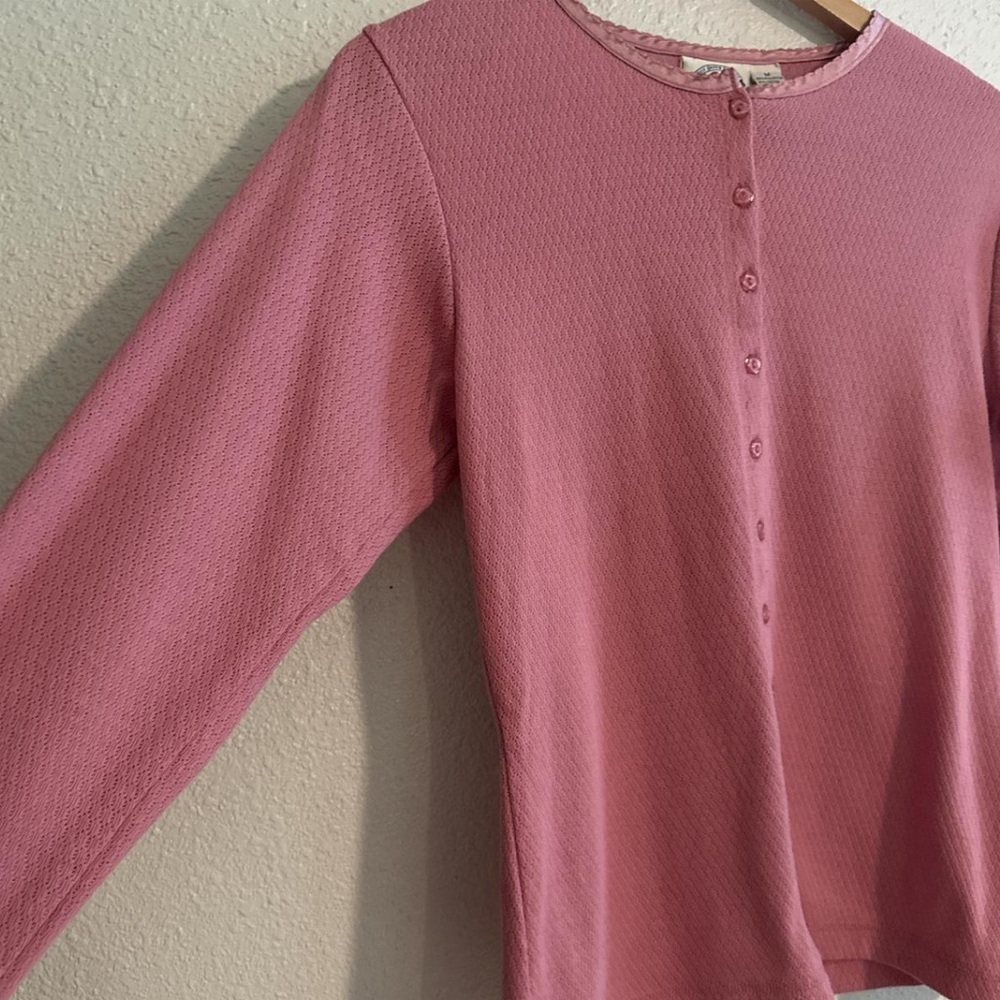 Vintage Pointelle Button Up Long Sleeve Cardigan Top 90s Coquette Soft Girl - Picture 6 of 9